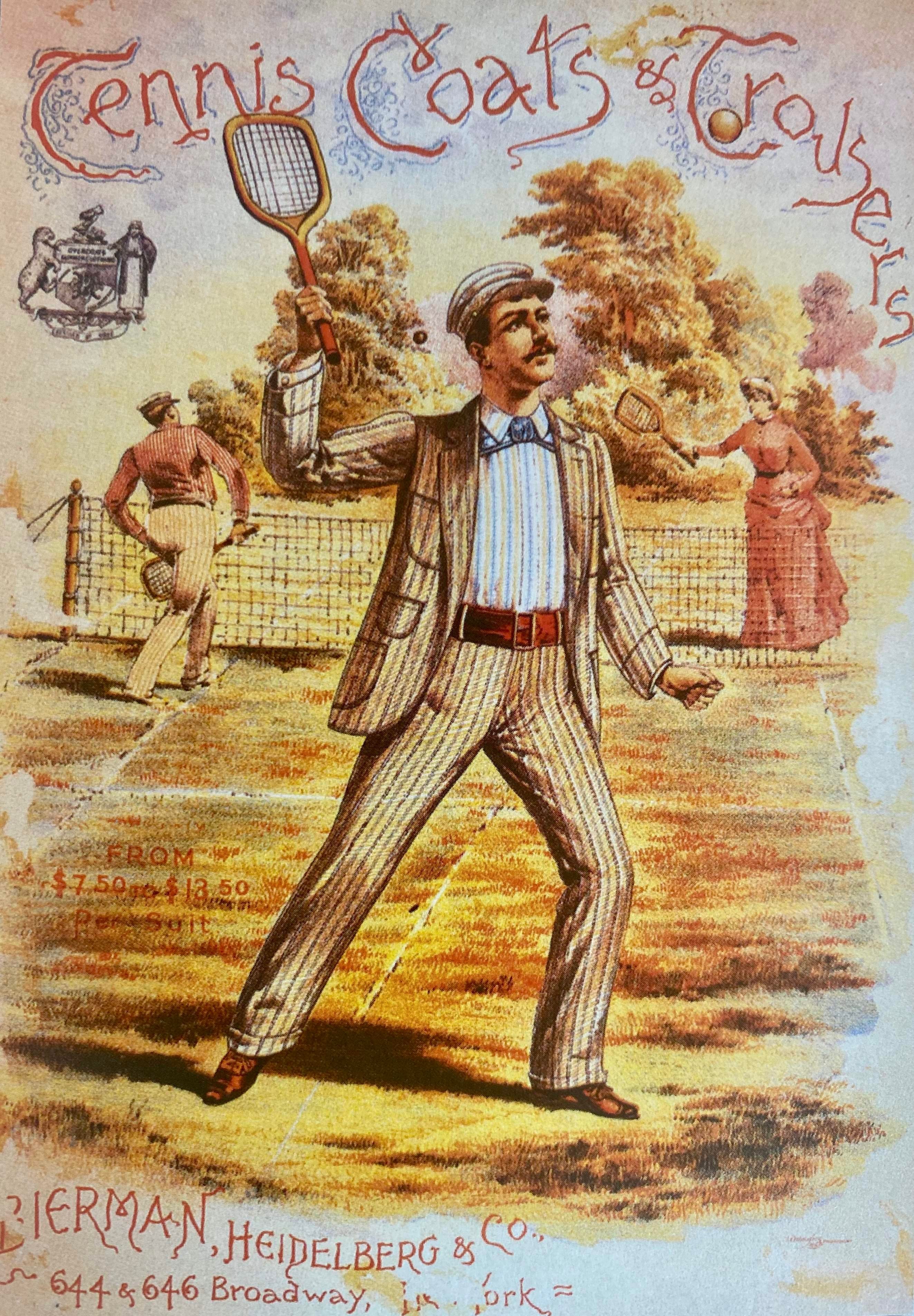 Advertisement for men’s fashionable tennis attire